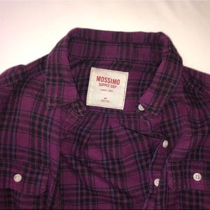Mossimo Supply Co. Deep Purple Plaid Flannel Shirt